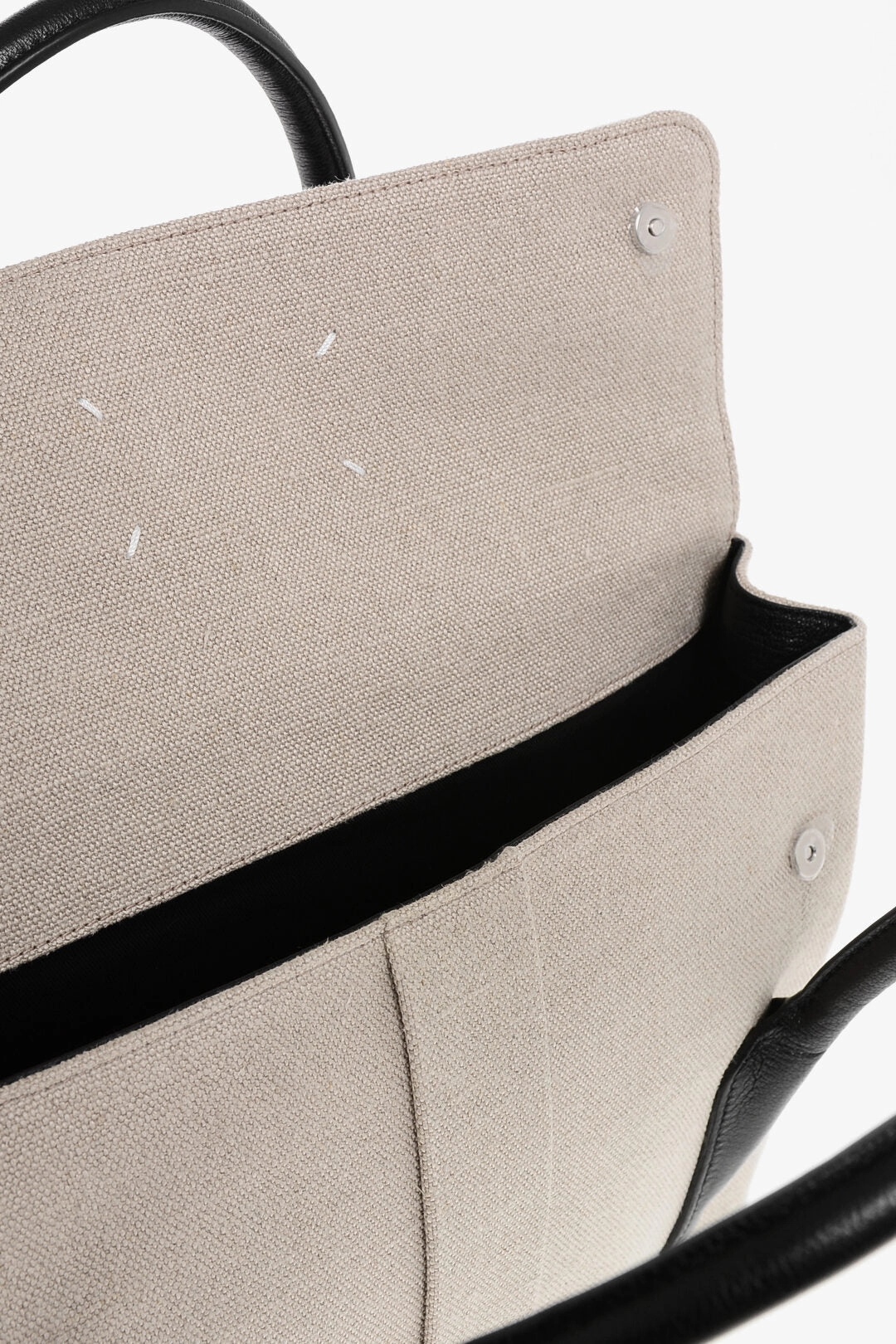 Maison Margiela Canvas And Leather Tote Bag With Adjustable Shoulder Strap