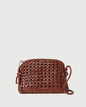 Mallory Saddle Open-Weave Crossbody