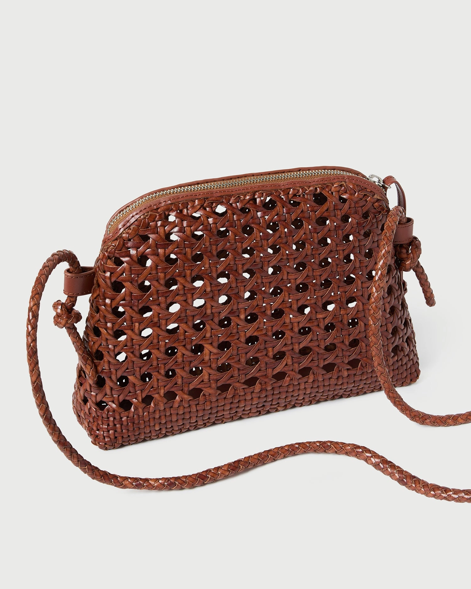 Mallory Saddle Open-Weave Crossbody