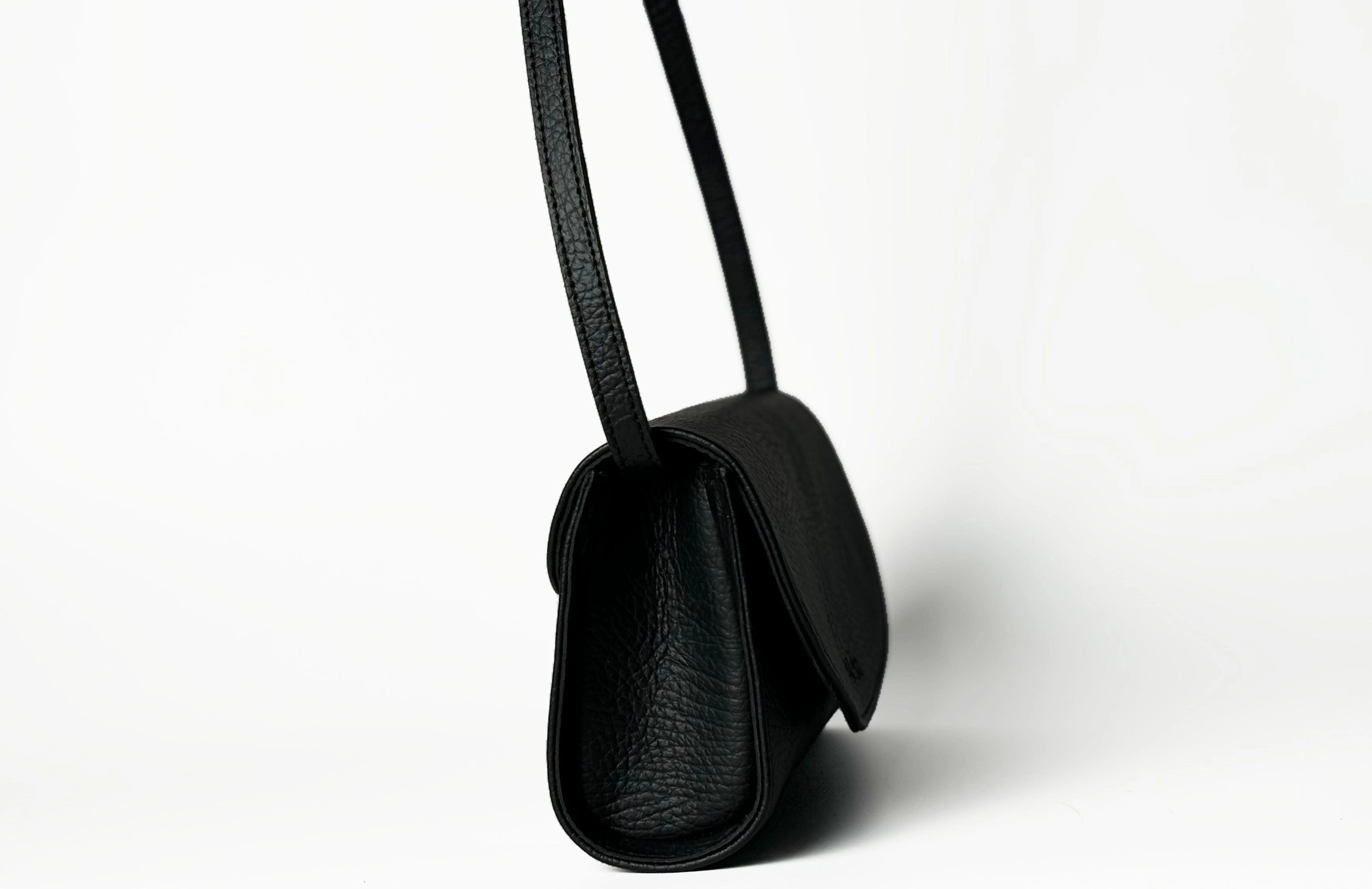 Marlee Apple Leather Vegan Crossbody Bag | Black