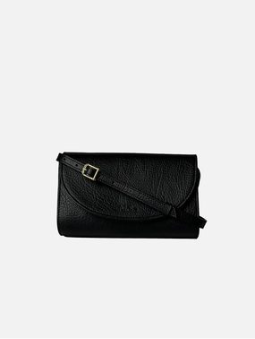 Marlee Apple Leather Vegan Crossbody Bag | Black