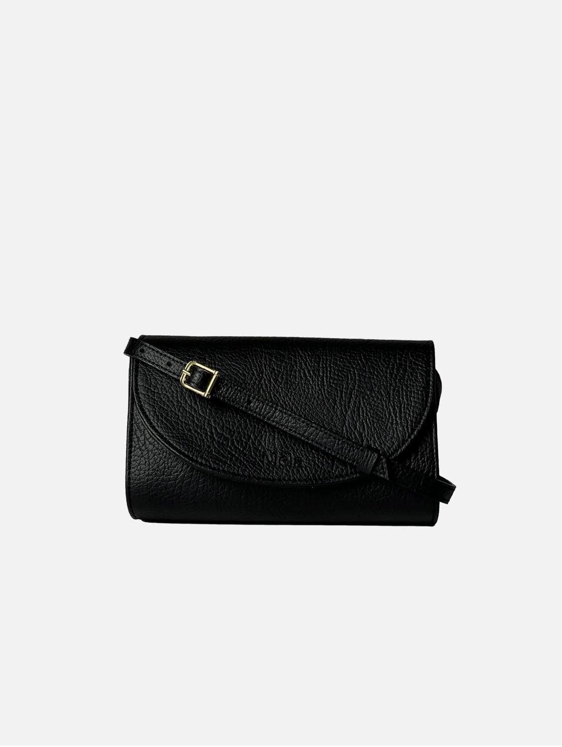Marlee Apple Leather Vegan Crossbody Bag | Black