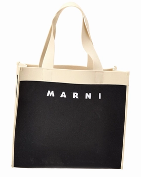 Marni Logo Jacquard Medium Canvas Tote