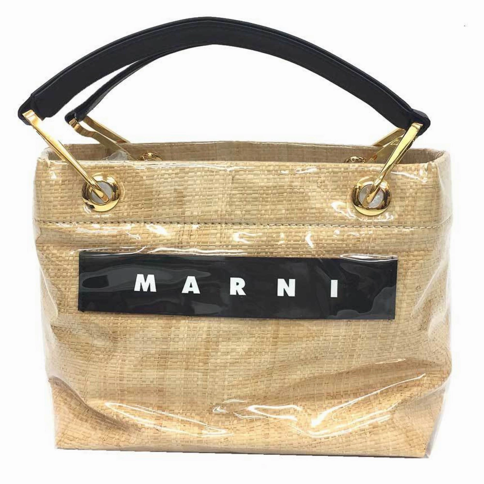 Marni Pvc Raffia Leather Tote Bag (Pre-Owned)