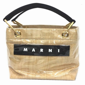 Marni Pvc Raffia Leather Tote Bag (Pre-Owned)