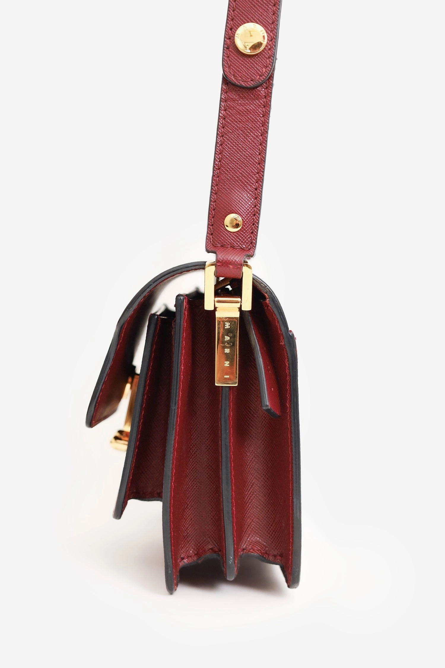 Marni Red Leather Mini Trunk Shoulder Bag