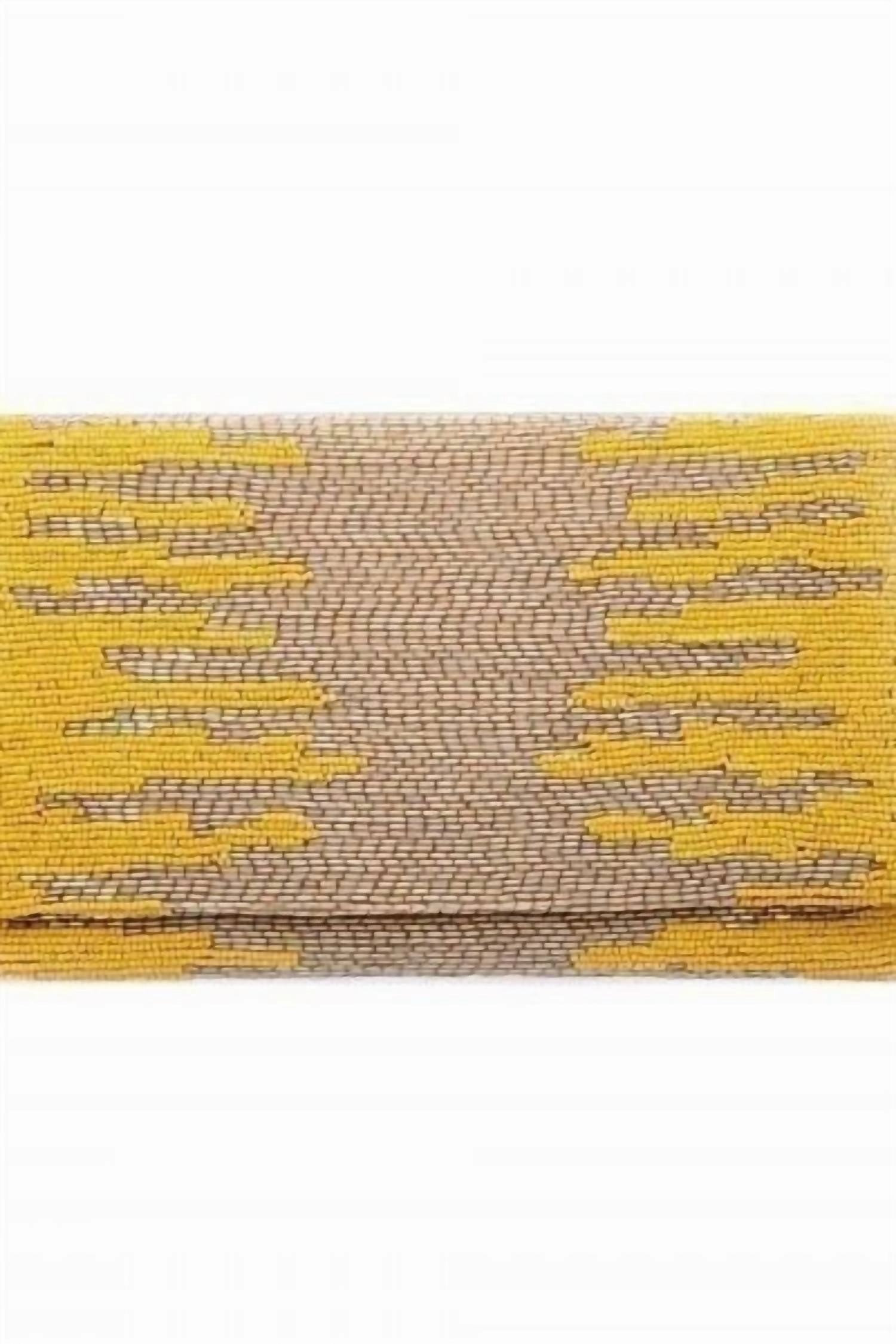 Marrakech Beaded Clutch In Yellow/gold