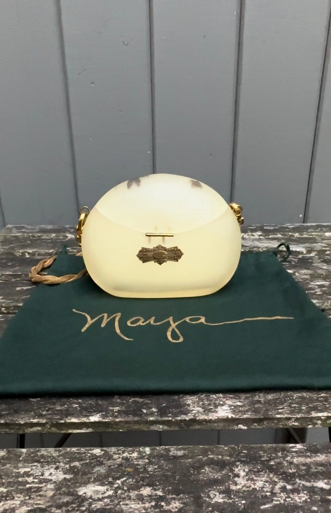 MAYA Vintage Dragon Fly Butterfly Floral Resin Chain Strap Shoulder Crossbody Bag
