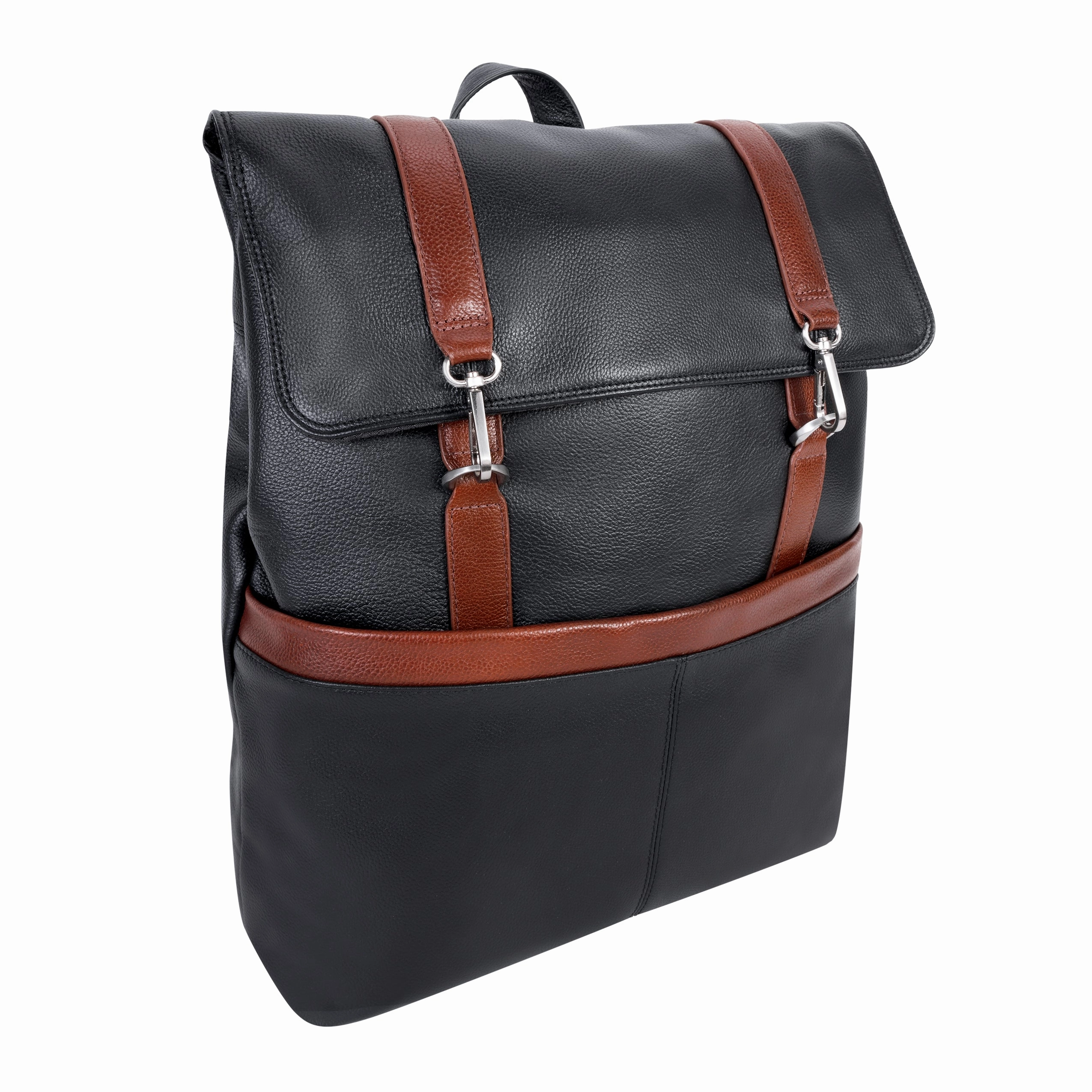 McKlein USA Element 17" Leather Two-Tone Flap-Over Laptop & Tablet Backpack