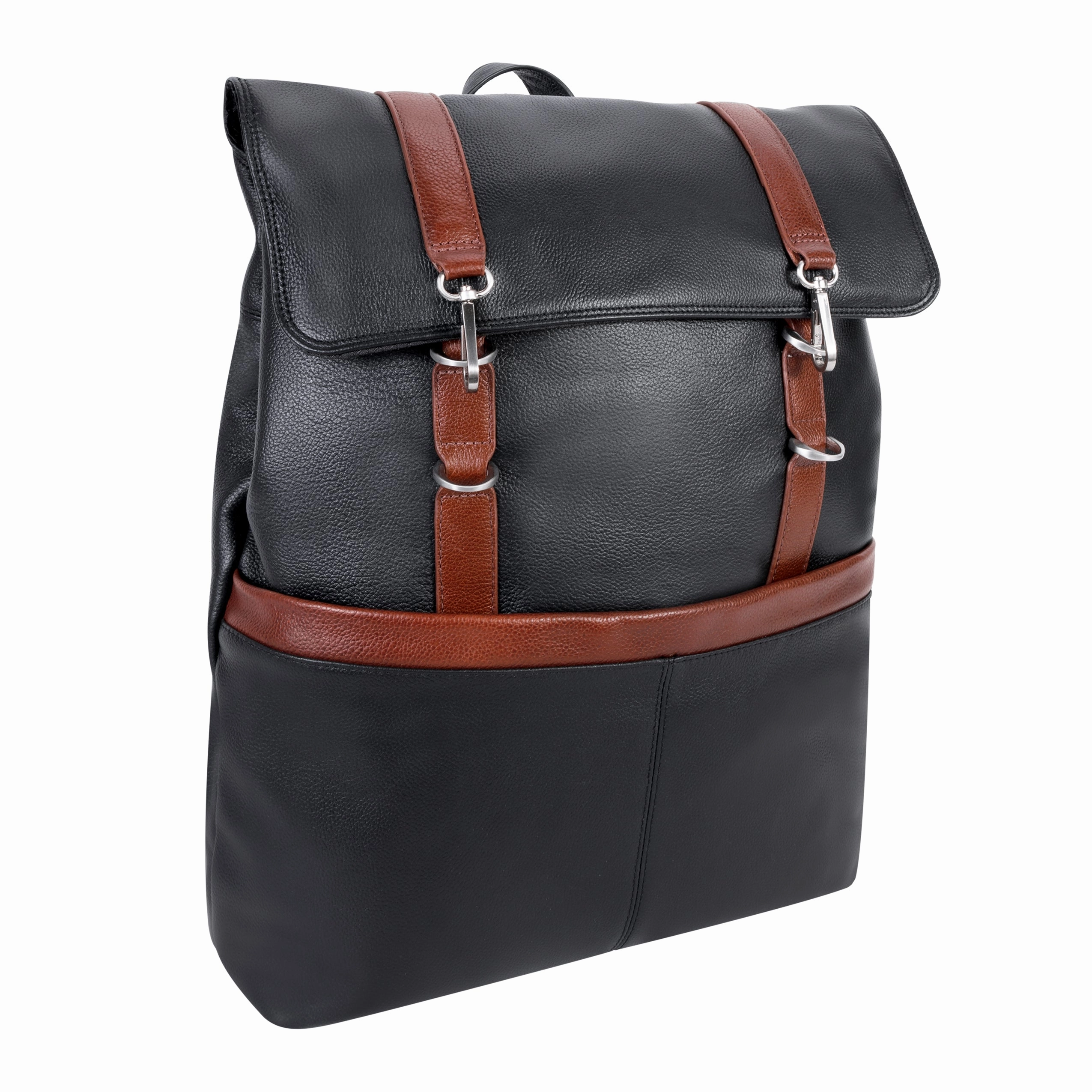 McKlein USA Element 17" Leather Two-Tone Flap-Over Laptop & Tablet Backpack