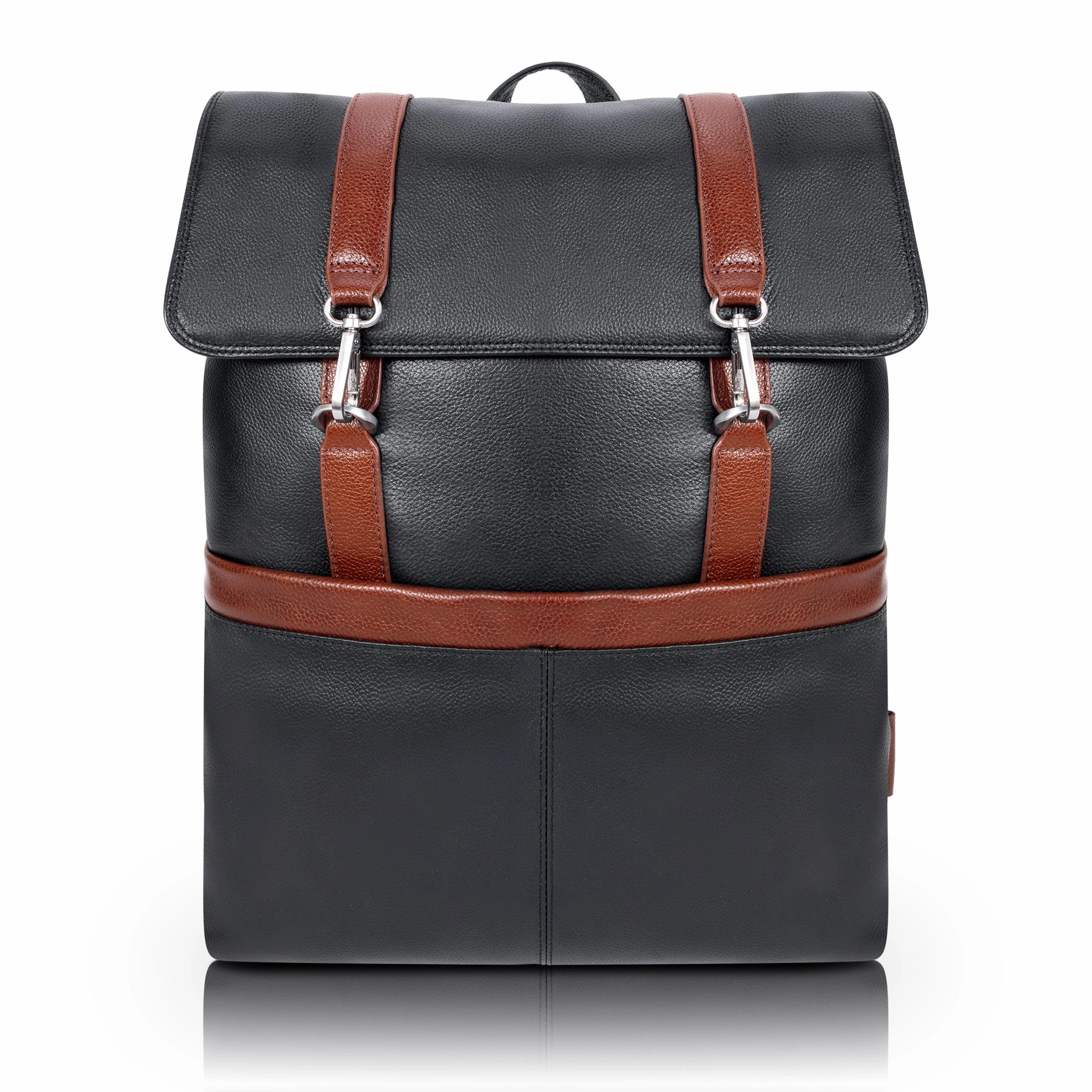 McKlein USA Element 17" Leather Two-Tone Flap-Over Laptop & Tablet Backpack