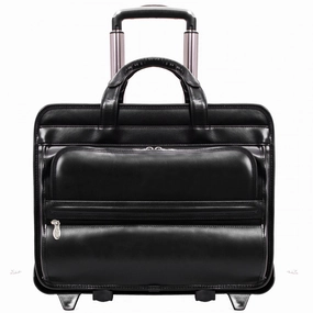 McKlein USA Franklin 15.6" Leather Wheeled Laptop Briefcase
