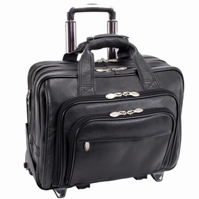 McKlein USA Gold Coast 17" Leather Wheeled Laptop Briefcase