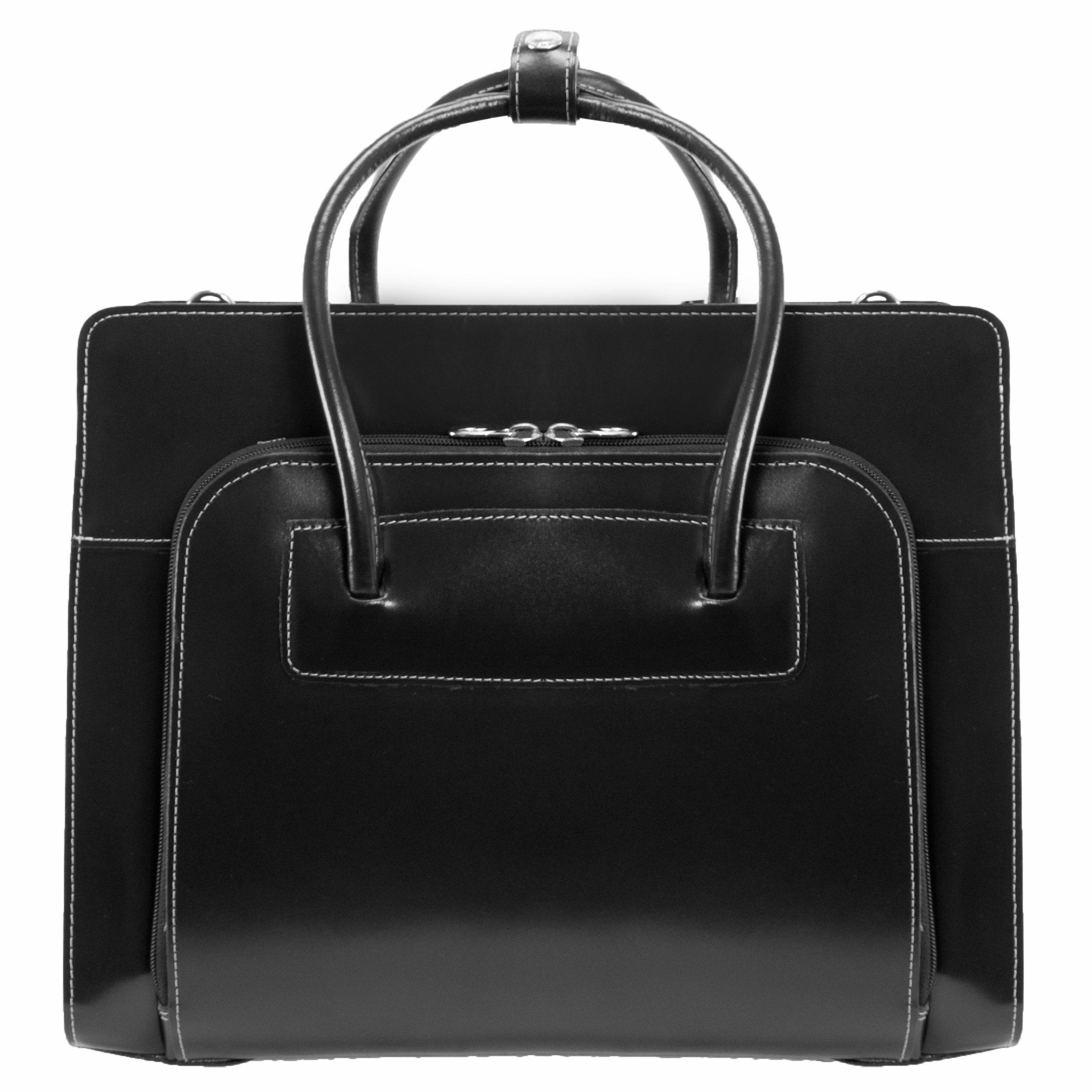 McKlein USA Lake Forest 15.4" Leather Ladies' Laptop Briefcase w/ Removable Sleeve