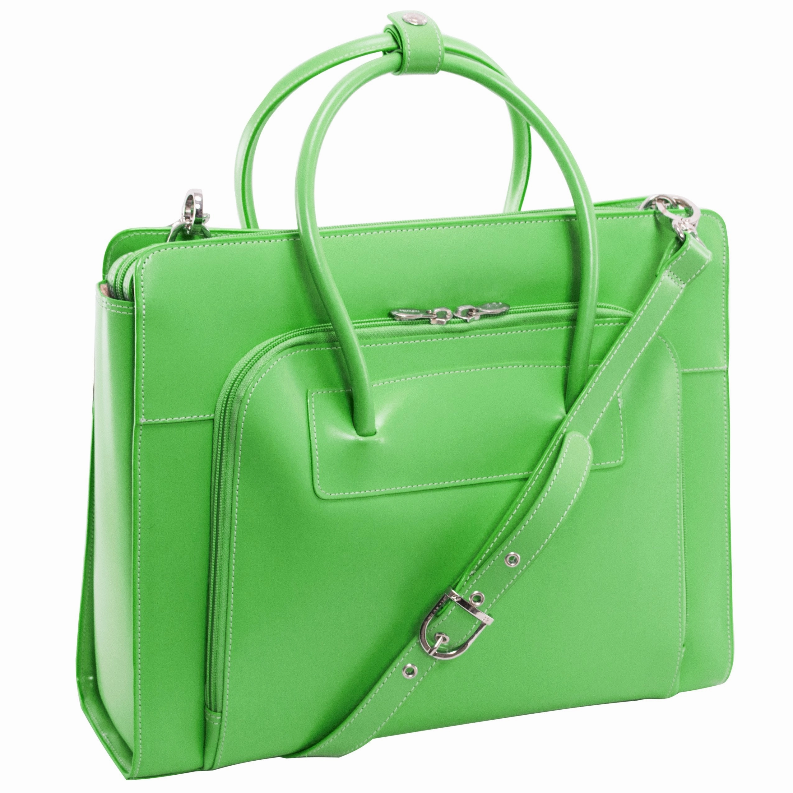 McKlein USA Lake Forest 15.4" Leather Ladies' Laptop Briefcase w/ Removable Sleeve