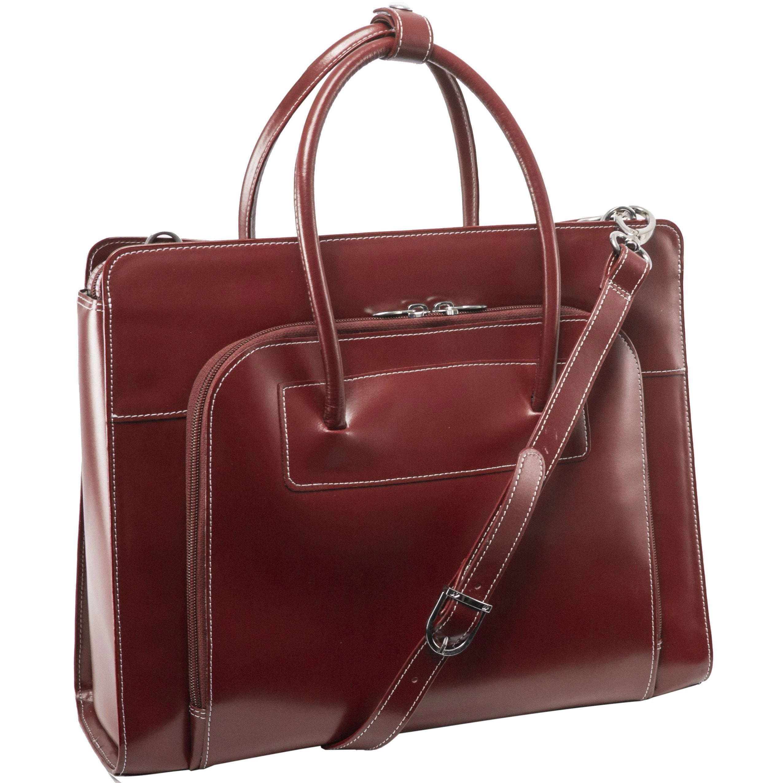 McKlein USA Lake Forest 15.4" Leather Ladies' Laptop Briefcase w/ Removable Sleeve
