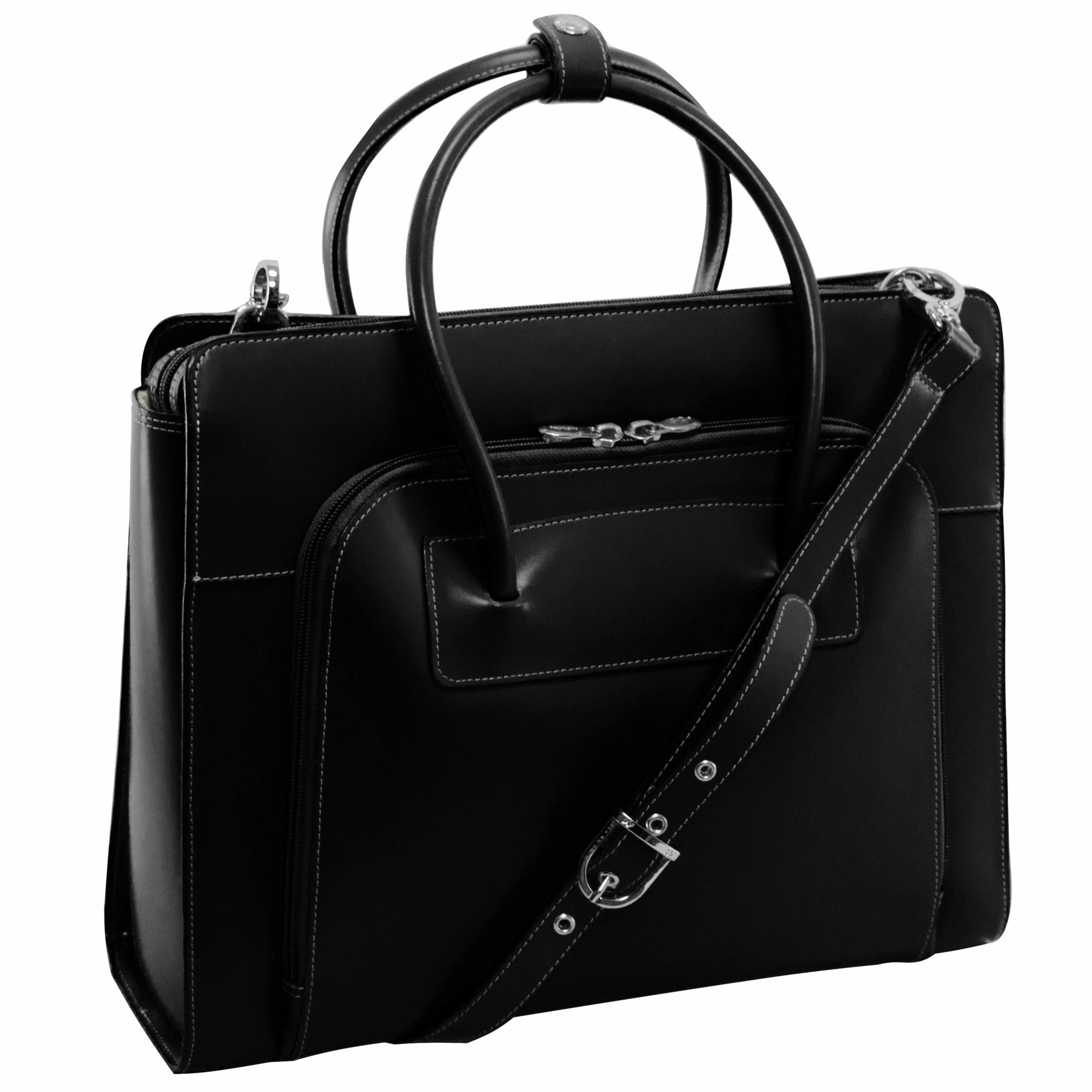McKlein USA Lake Forest 15.4" Leather Ladies' Laptop Briefcase w/ Removable Sleeve