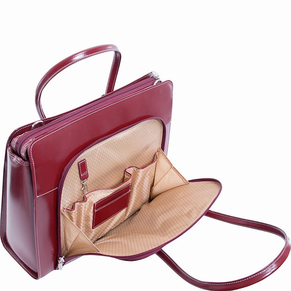McKlein USA Lake Forest 15.4" Leather Ladies' Laptop Briefcase w/ Removable Sleeve
