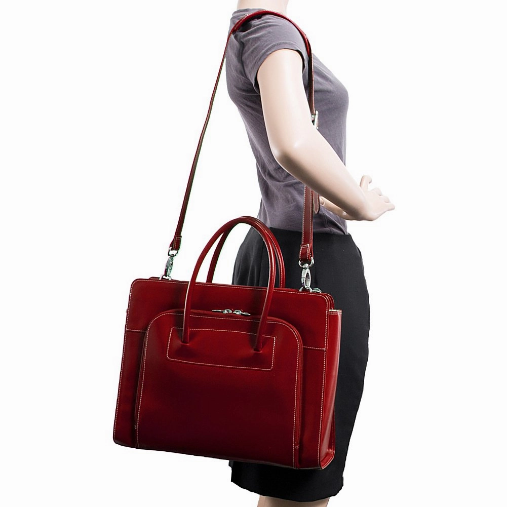 McKlein USA Lake Forest 15.4" Leather Ladies' Laptop Briefcase w/ Removable Sleeve