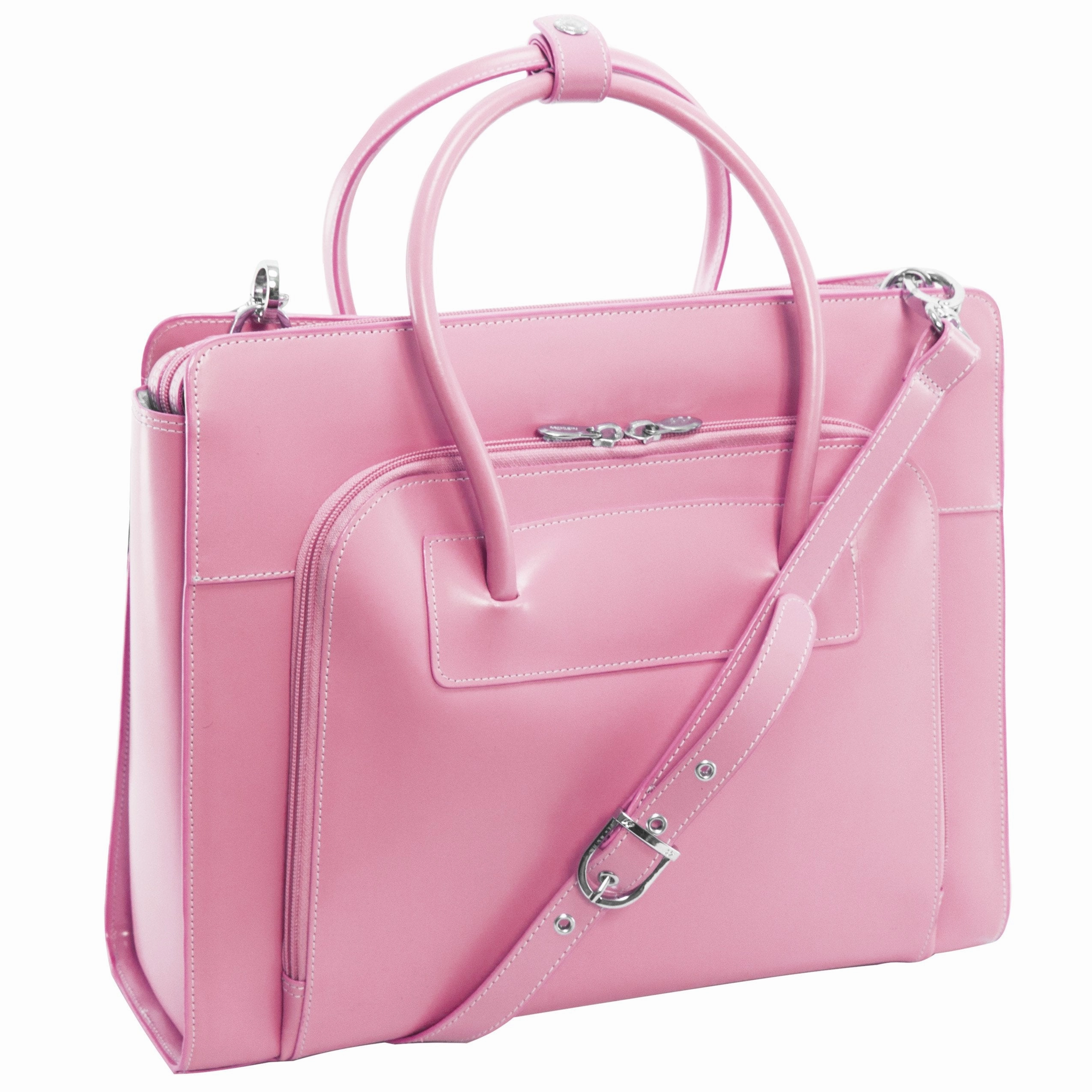 McKlein USA Lake Forest 15.4" Leather Ladies' Laptop Briefcase w/ Removable Sleeve