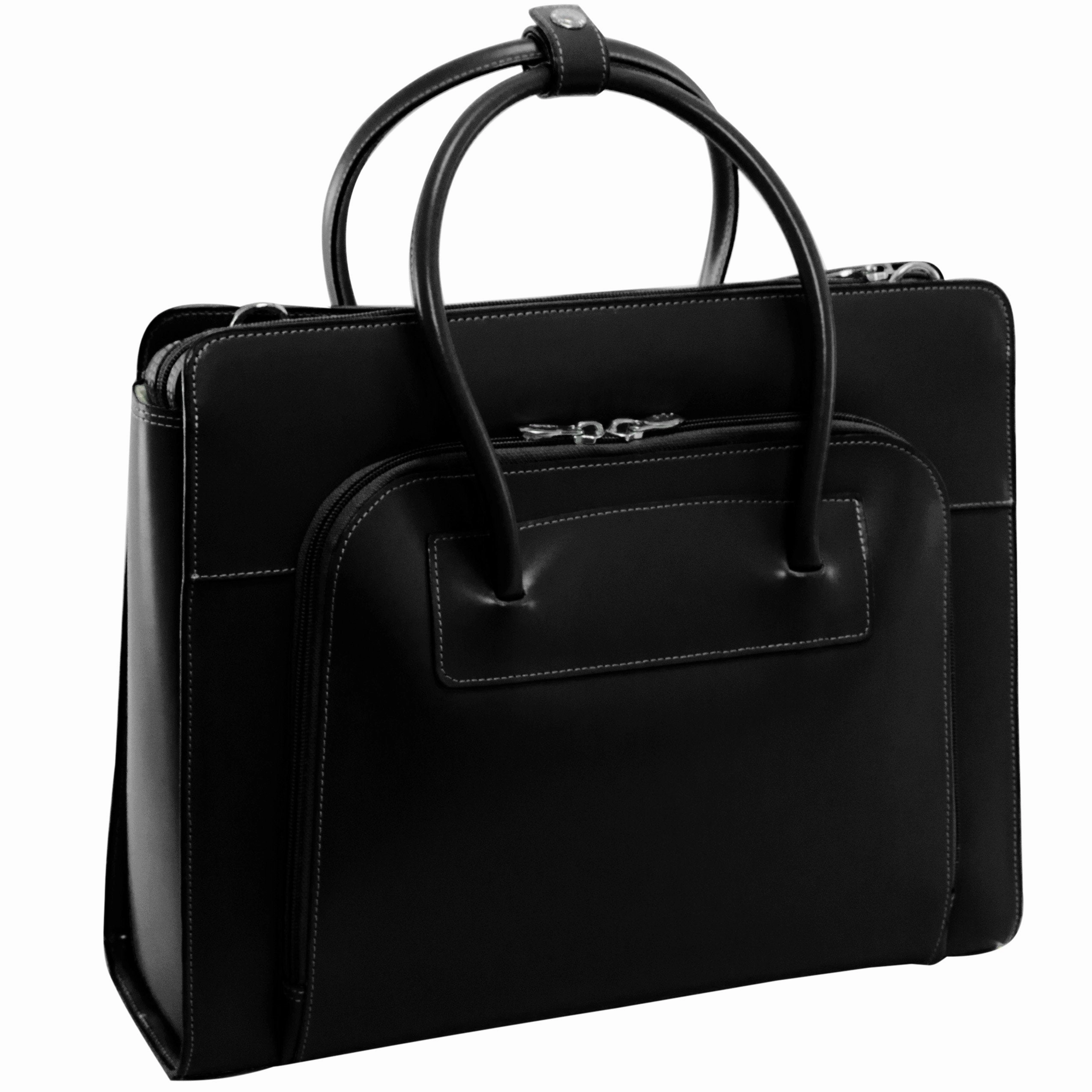 McKlein USA Lake Forest 15.4" Leather Ladies' Laptop Briefcase w/ Removable Sleeve