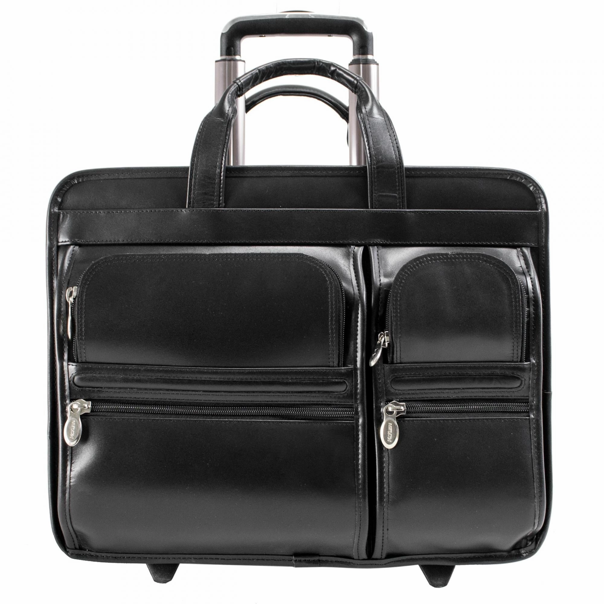 McKlein USA Tribeca 15.6" Leather Wheeled Laptop Briefcase