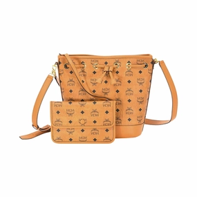 MCM Medium Dessau Visetos Drawstring Bag