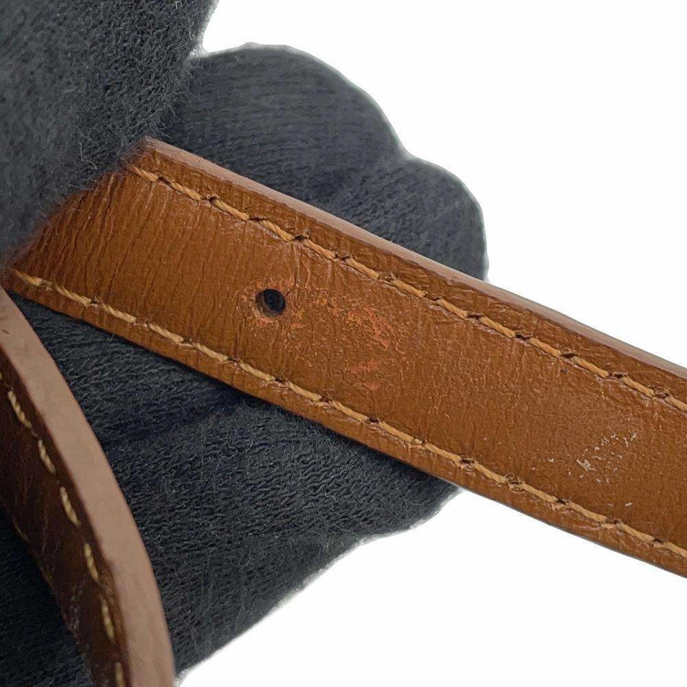 MCM Round Shoulder Bag Brown Leather