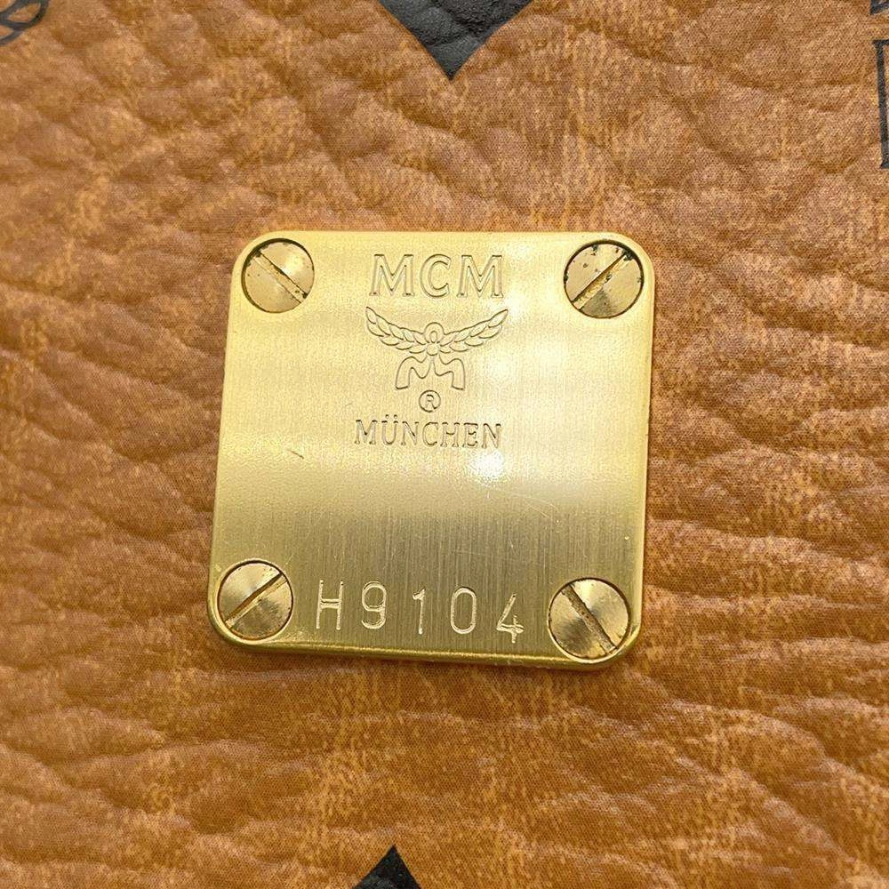 MCM Round Shoulder Bag Brown Leather
