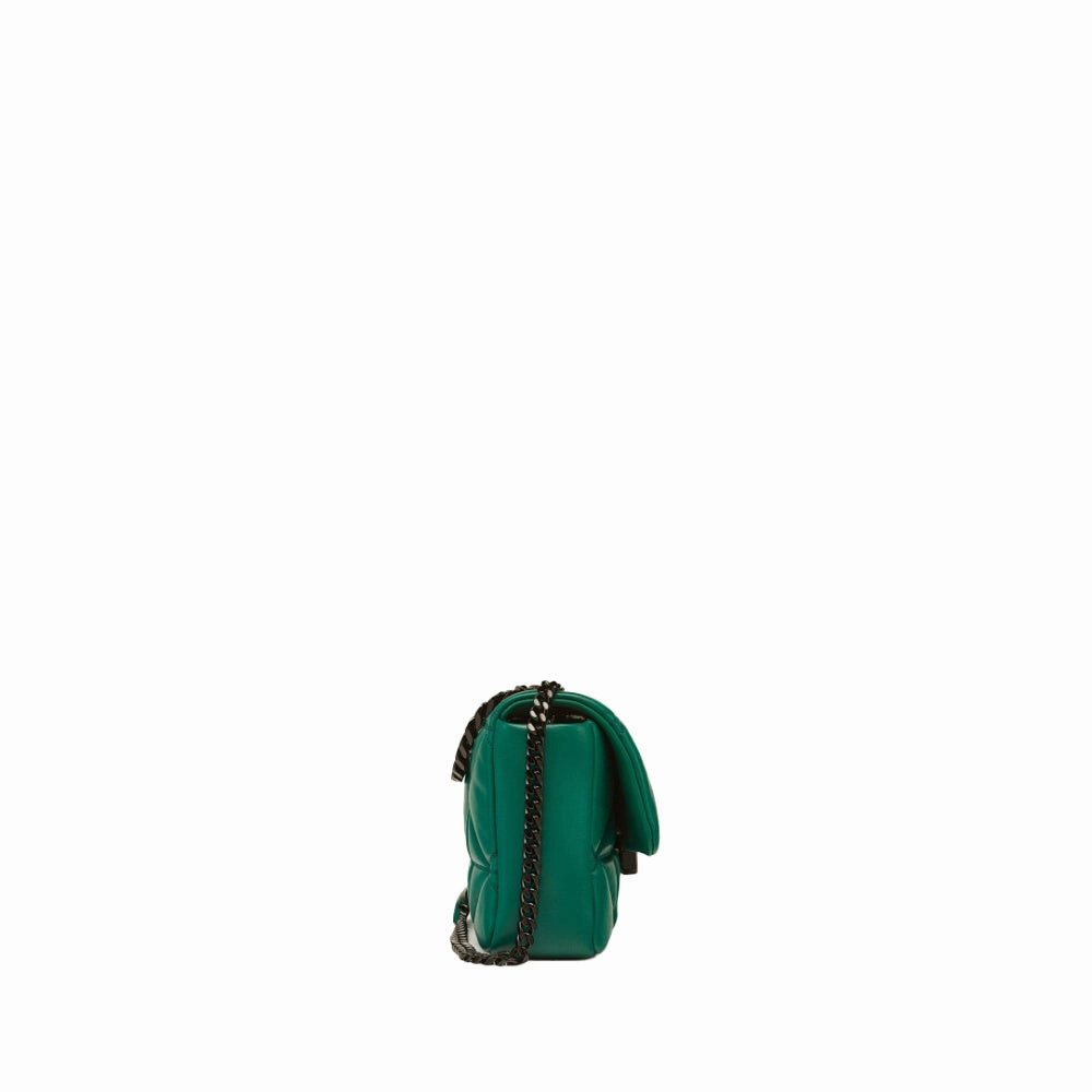 MCM Travia Green Shoulder Bag in Cloud Quilted Leather