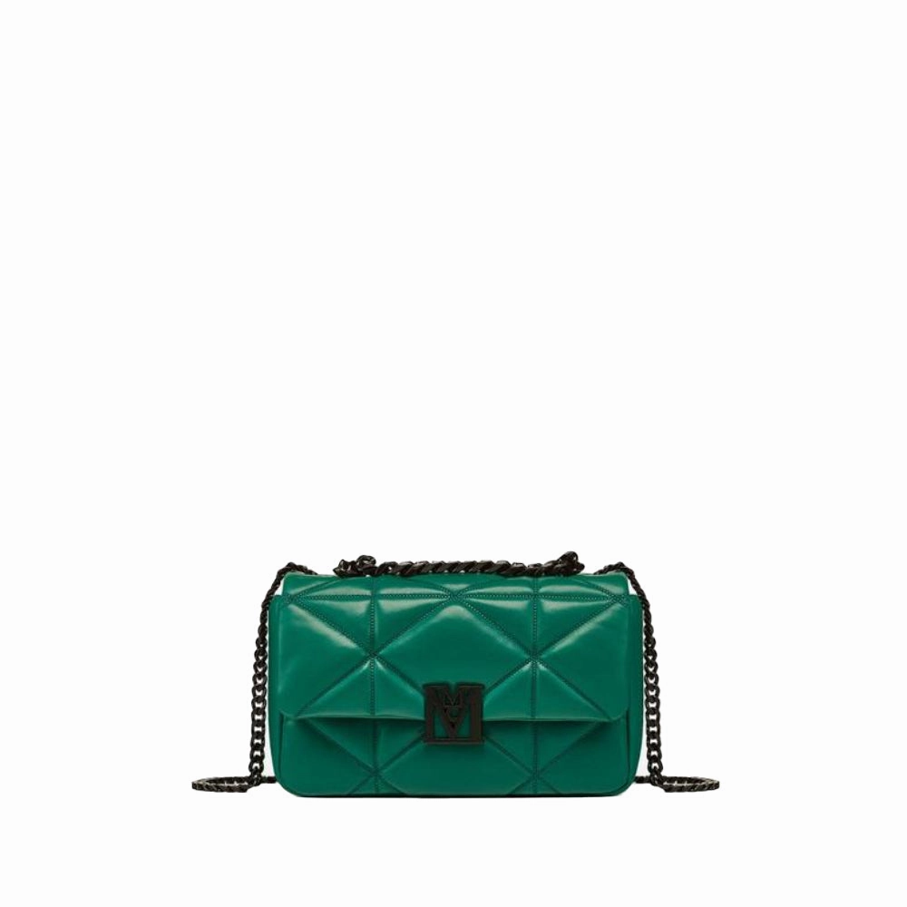 MCM Travia Green Shoulder Bag in Cloud Quilted Leather
