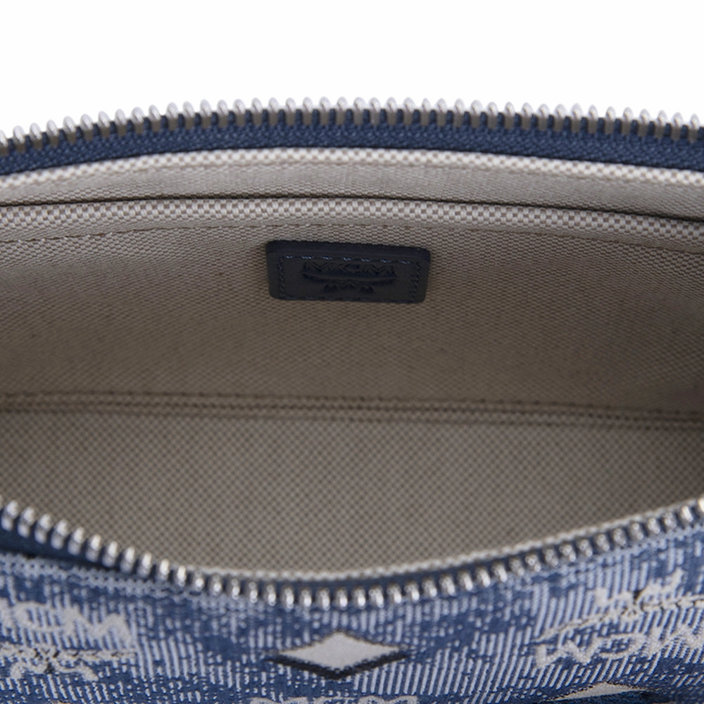 MCM Vintage Monogram Jacquard Shoulder Mini Bag in Blue
