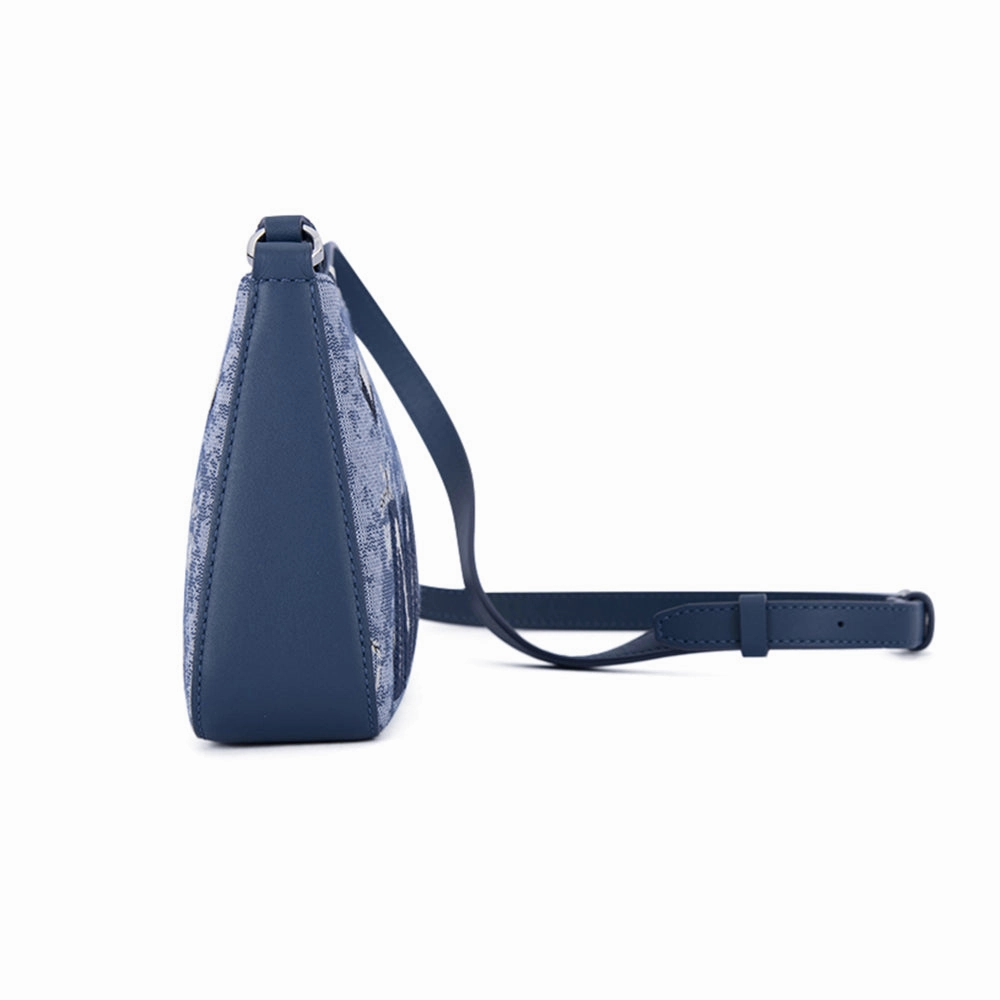 MCM Vintage Monogram Jacquard Shoulder Mini Bag in Blue