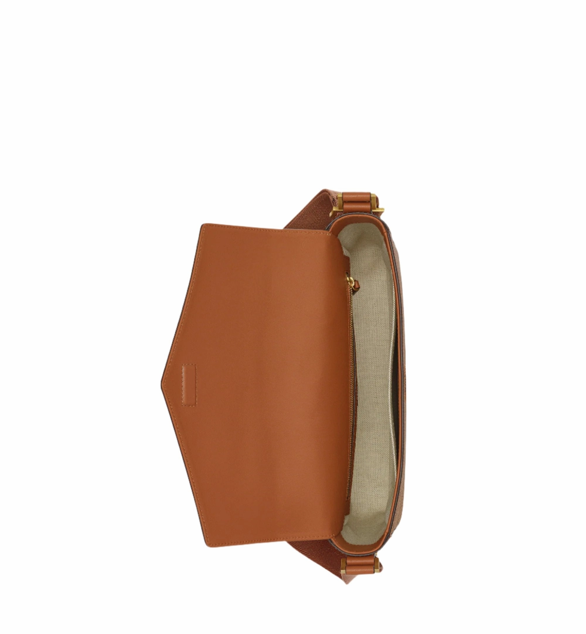 MCM Women's Lauretos Monogram Messenger Bag with Natural Nappa Leather Trim