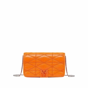 MCM Women's Travia Quilted Chain Wallet in Crushed Leather