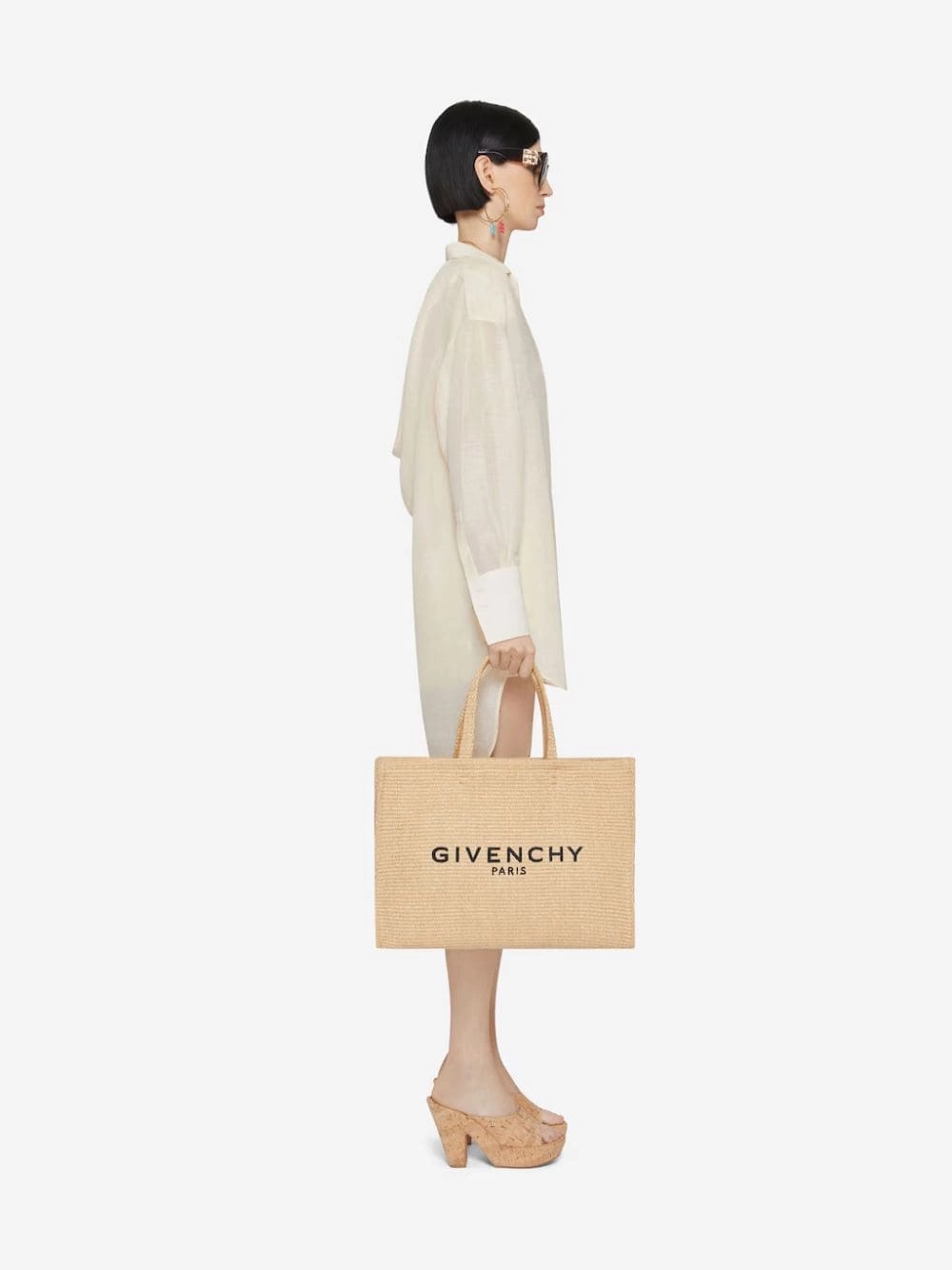 Medium G-Tote Bag in Raffia