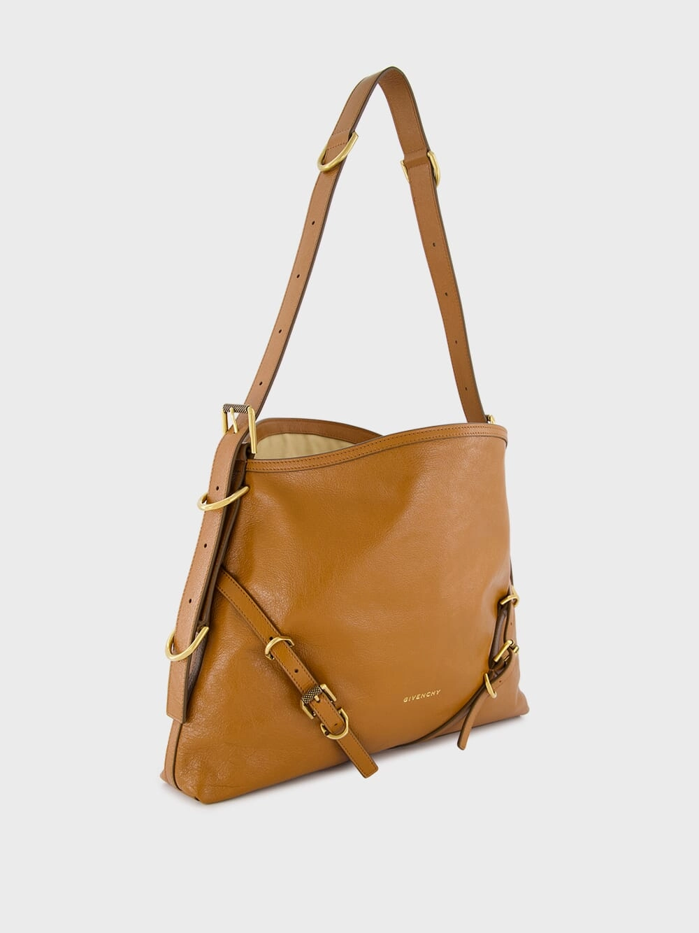 Medium Voyou Tan Leather Shoulder Bag