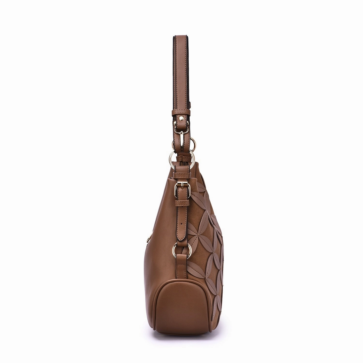 Mellow World Iga Rococo Style Leaf Pattern Hobo Bag with Adjustable Shoulder Strap