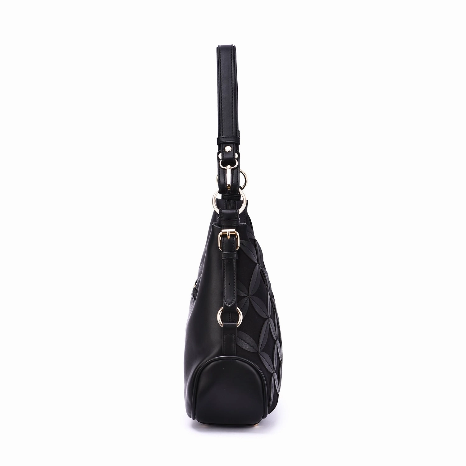 Mellow World Iga Rococo Style Leaf Pattern Hobo Bag with Adjustable Shoulder Strap
