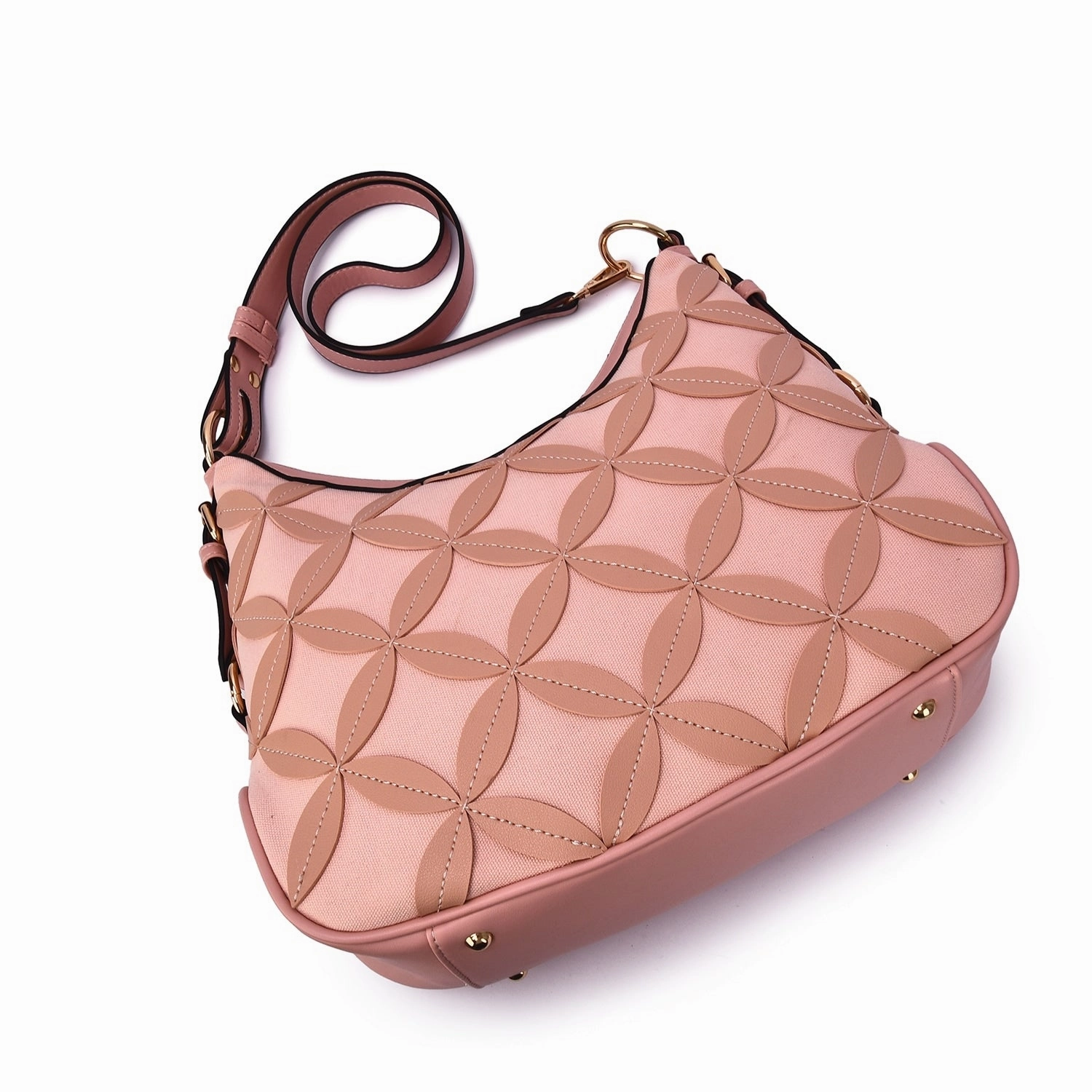 Mellow World Iga Rococo Style Leaf Pattern Hobo Bag with Adjustable Shoulder Strap