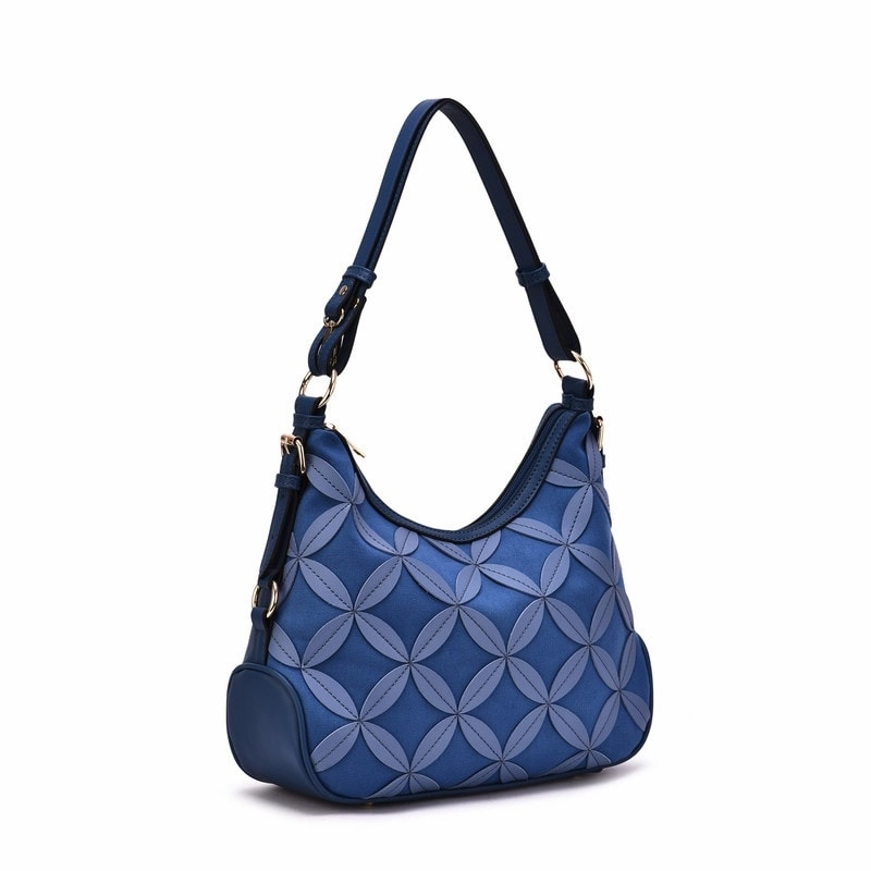 Mellow World Iga Rococo Style Leaf Pattern Hobo Bag with Adjustable Shoulder Strap