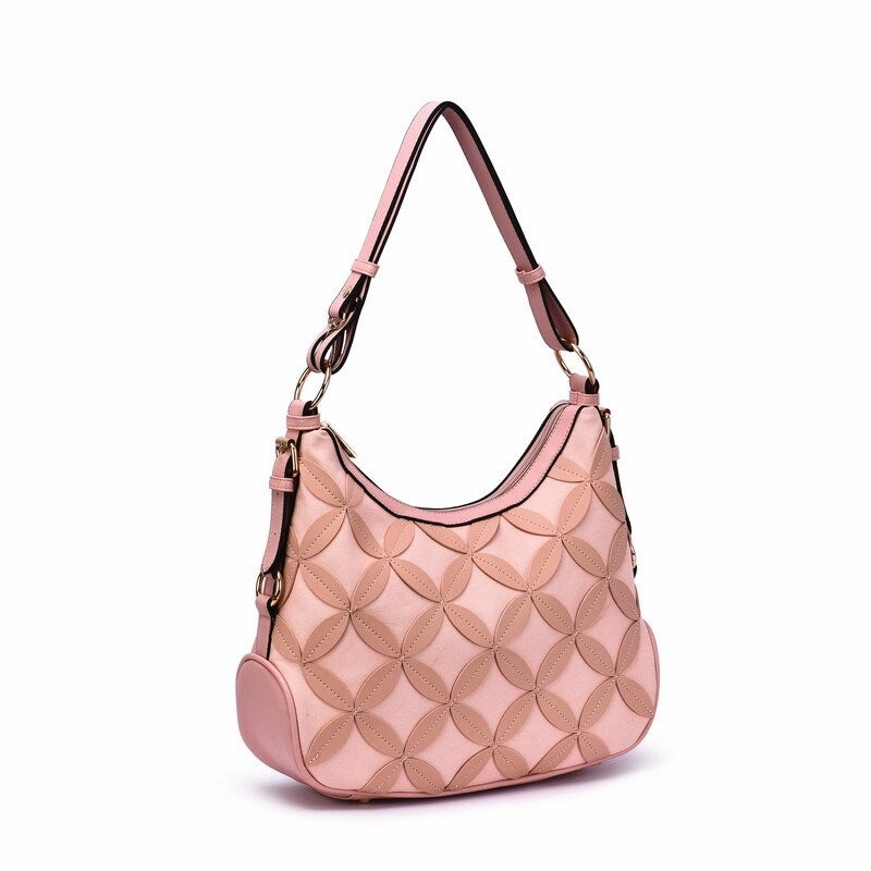 Mellow World Iga Rococo Style Leaf Pattern Hobo Bag with Adjustable Shoulder Strap