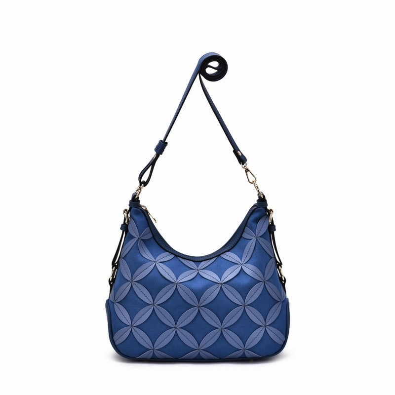 Mellow World Iga Rococo Style Leaf Pattern Hobo Bag with Adjustable Shoulder Strap