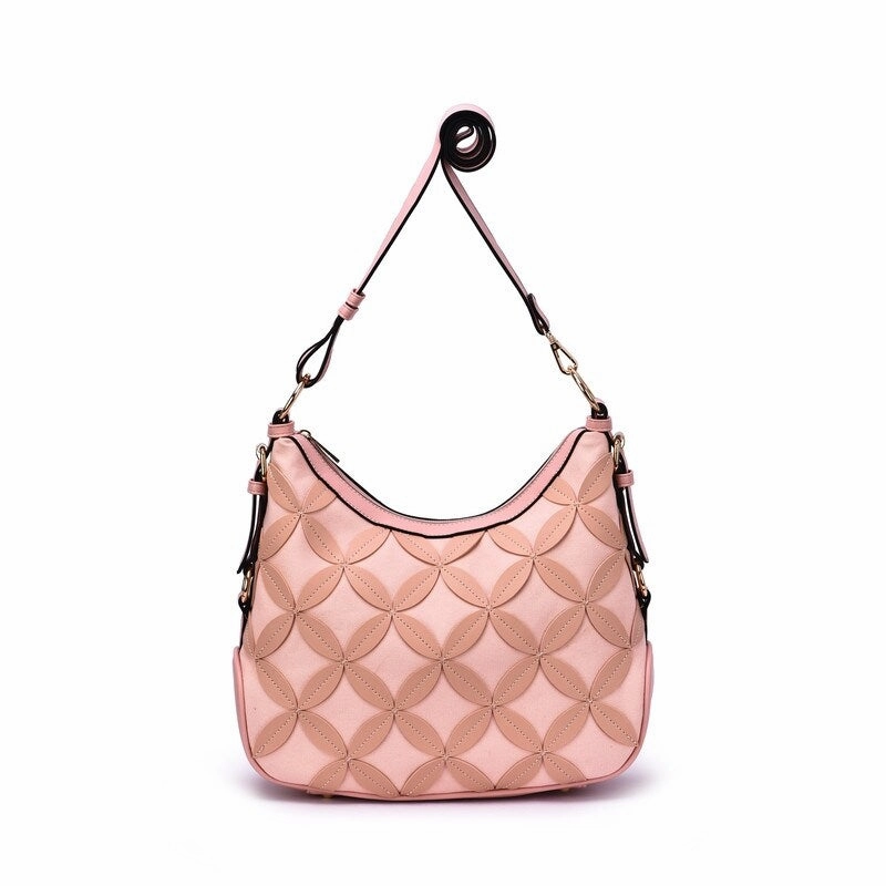 Mellow World Iga Rococo Style Leaf Pattern Hobo Bag with Adjustable Shoulder Strap