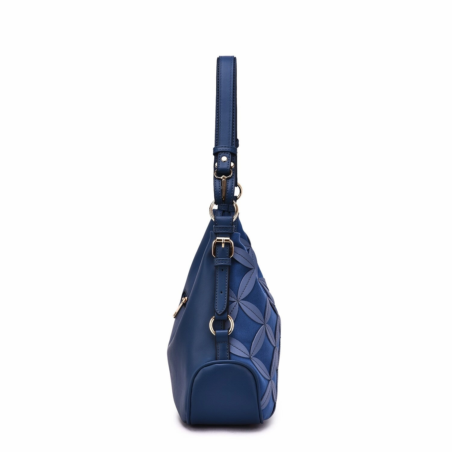 Mellow World Iga Rococo Style Leaf Pattern Hobo Bag with Adjustable Shoulder Strap