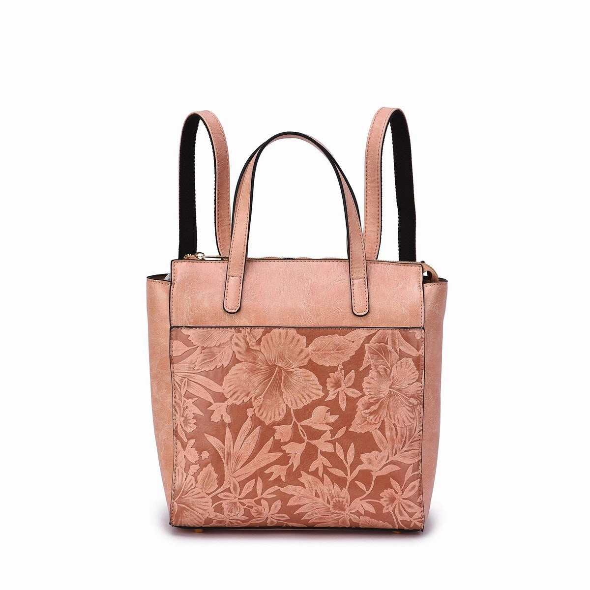 Mellow World Shia 3D Embossed Floral Convertible Shoulder Bag/Backpack