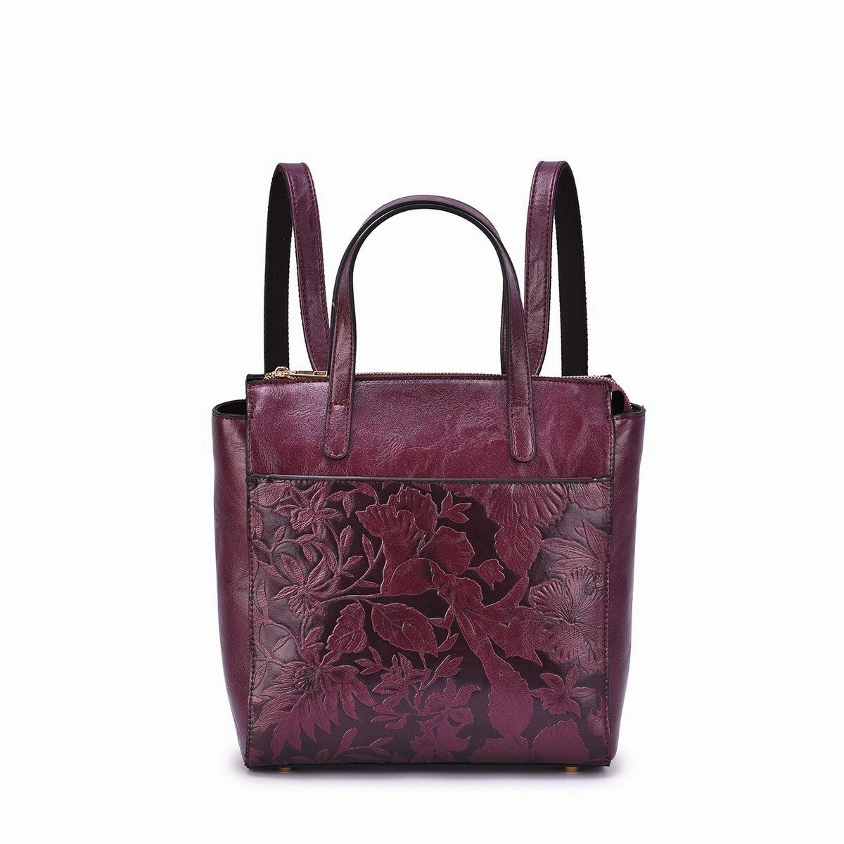Mellow World Shia 3D Embossed Floral Convertible Shoulder Bag/Backpack