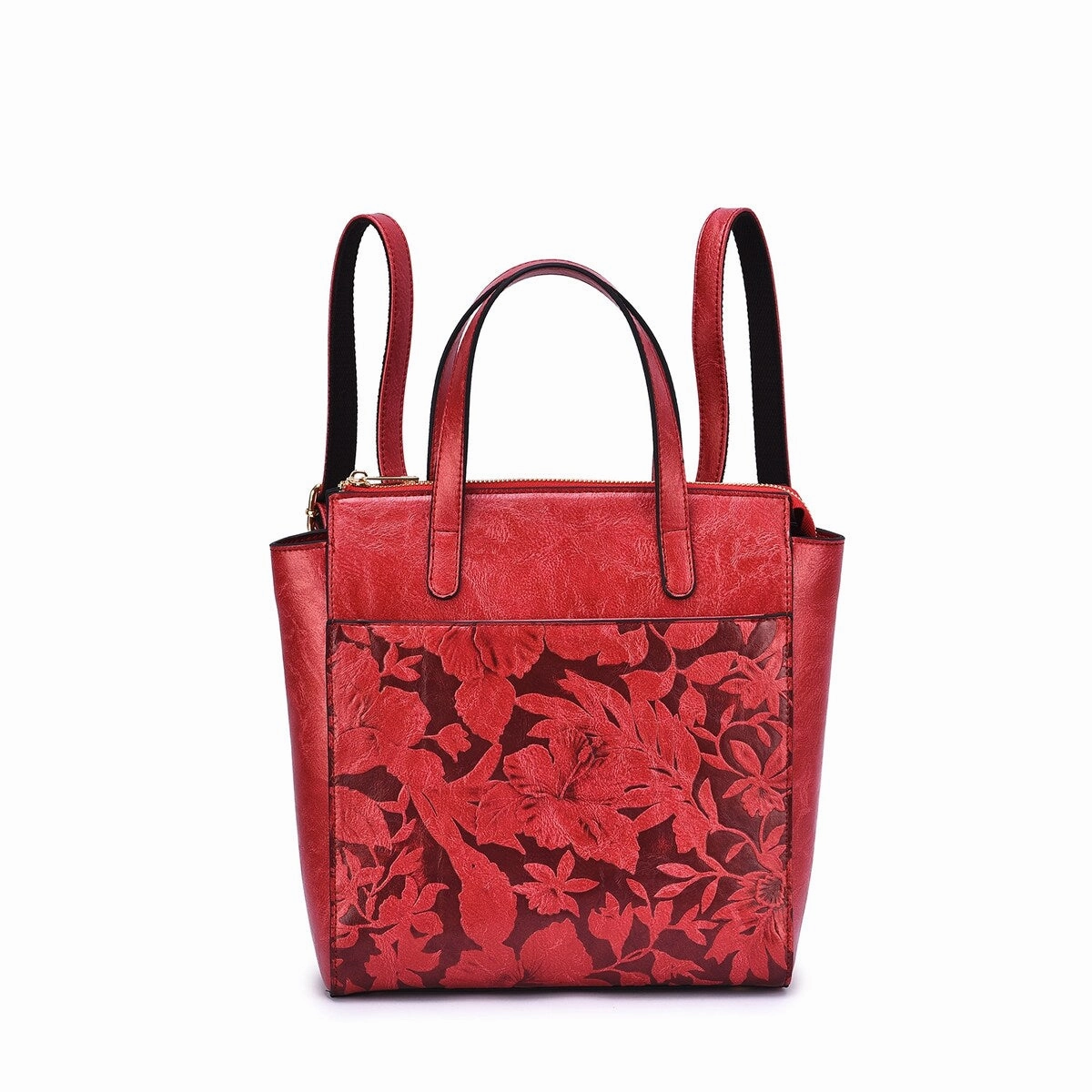 Mellow World Shia 3D Embossed Floral Convertible Shoulder Bag/Backpack