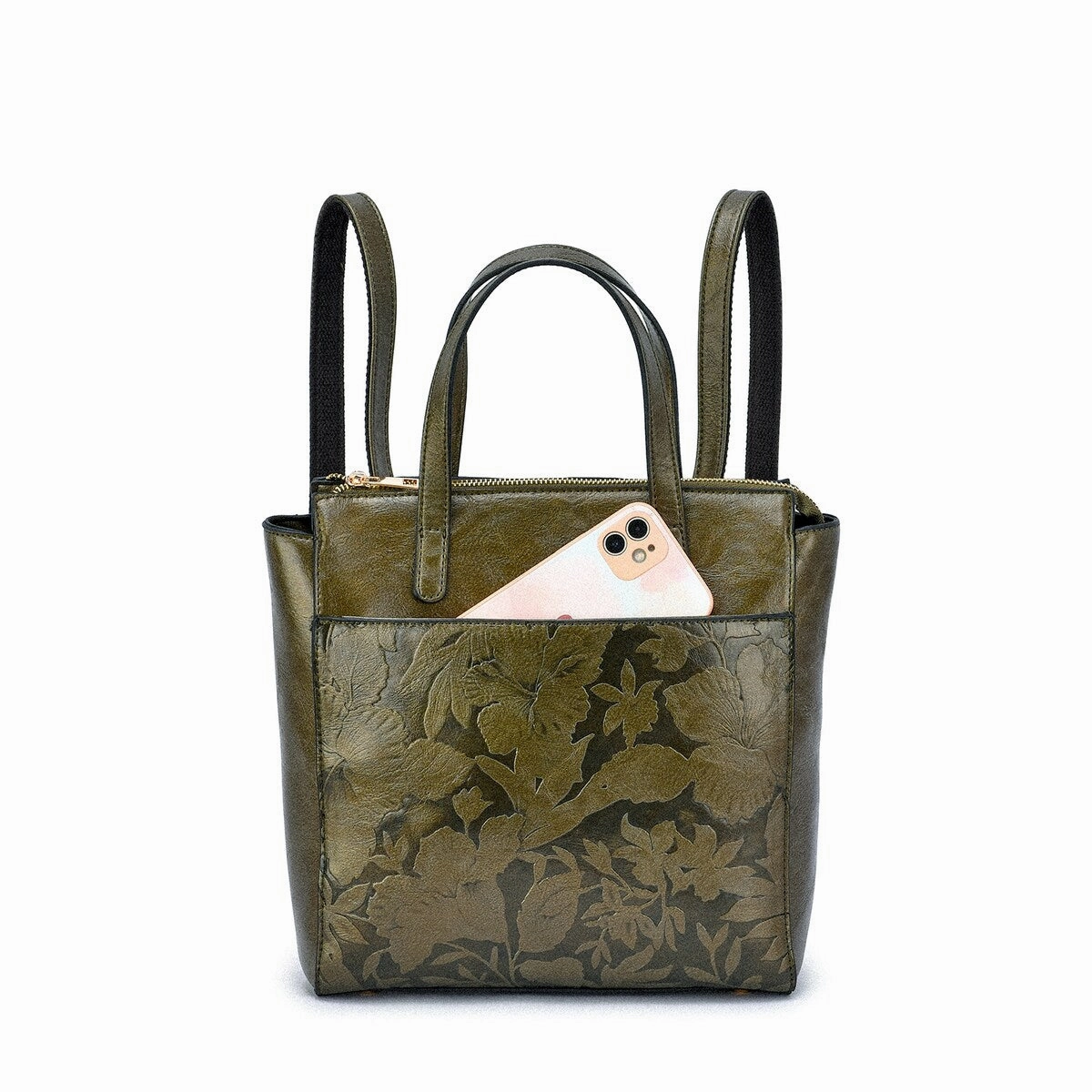 Mellow World Shia 3D Embossed Floral Convertible Shoulder Bag/Backpack