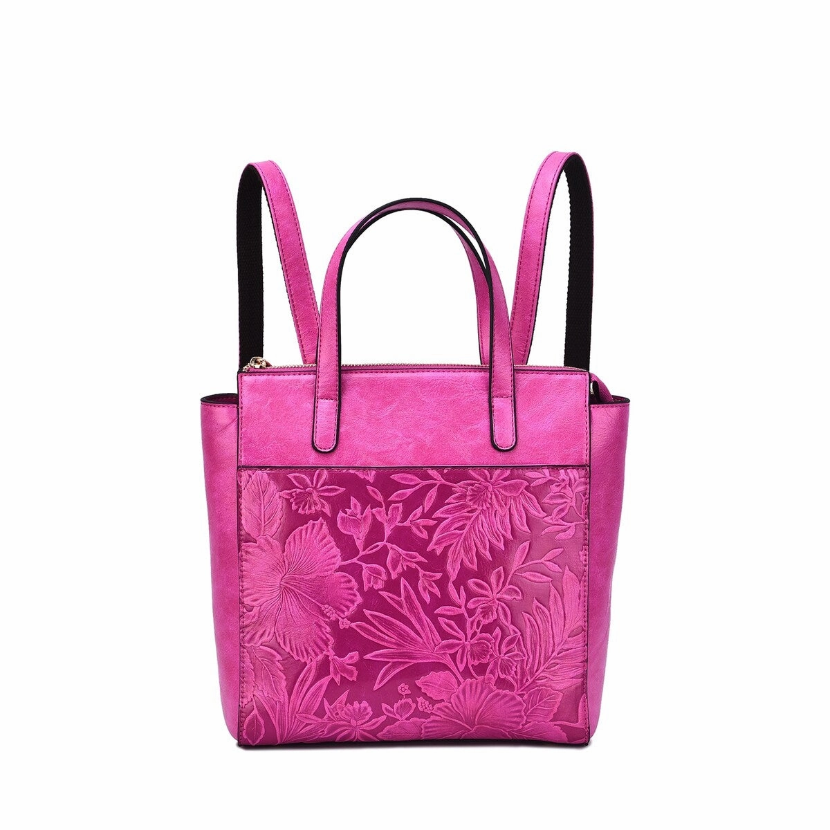 Mellow World Shia 3D Embossed Floral Convertible Shoulder Bag/Backpack